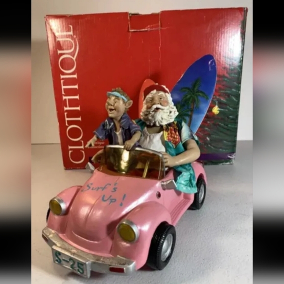 VINTAGE POSSIBLE DREAMS CLOTHTIQUE "SANTA SURFS UP" CHRISTMAS FIGURINE - Picture 1 of 9